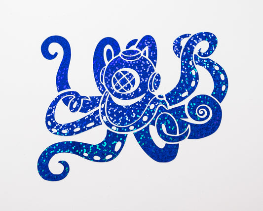 Octopus Glitter Vinyl Sticker decal