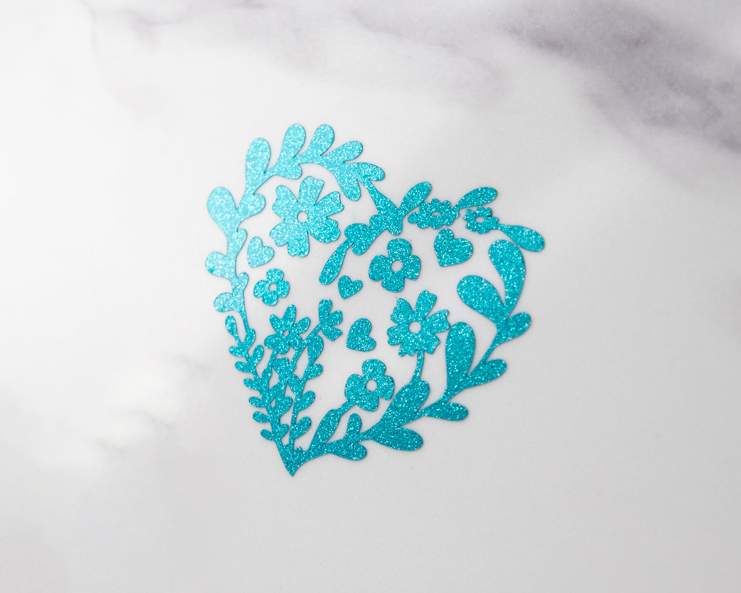 Floral Heart Vinyl Sticker decal